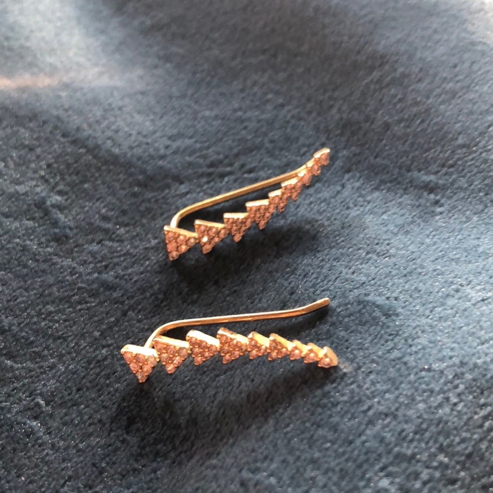 Stella & Dot silver ear climbers